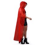 Capa De Renda Vermelha Adulto Para Halloween Abrakadabra