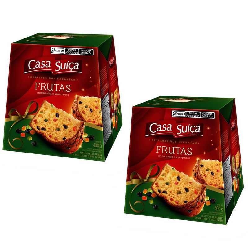 Kit com 2 Panettone Frutas 400g - Casa Suíça