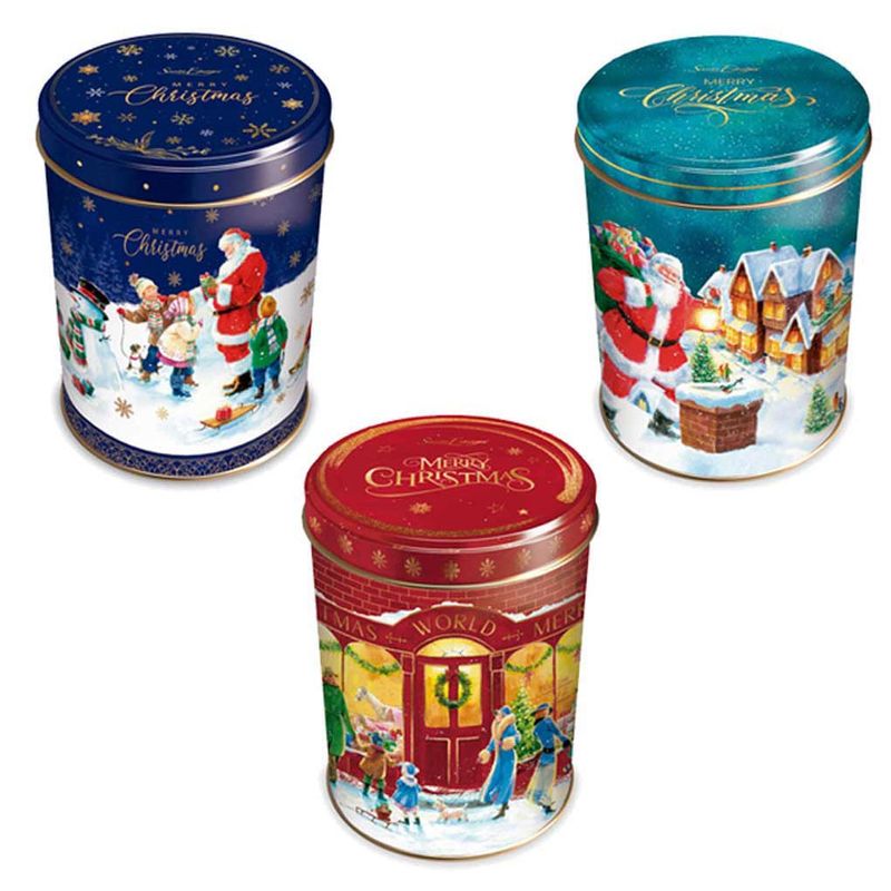 Kit 6 Latas Natalinas Biscoito Butter Cookies 100g - Santa Edwiges