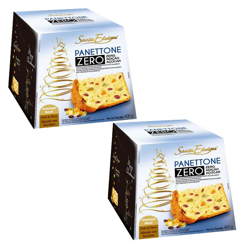 Kit com 2 Panettone Zero Gotas Chocolate 400g - Santa Edwiges