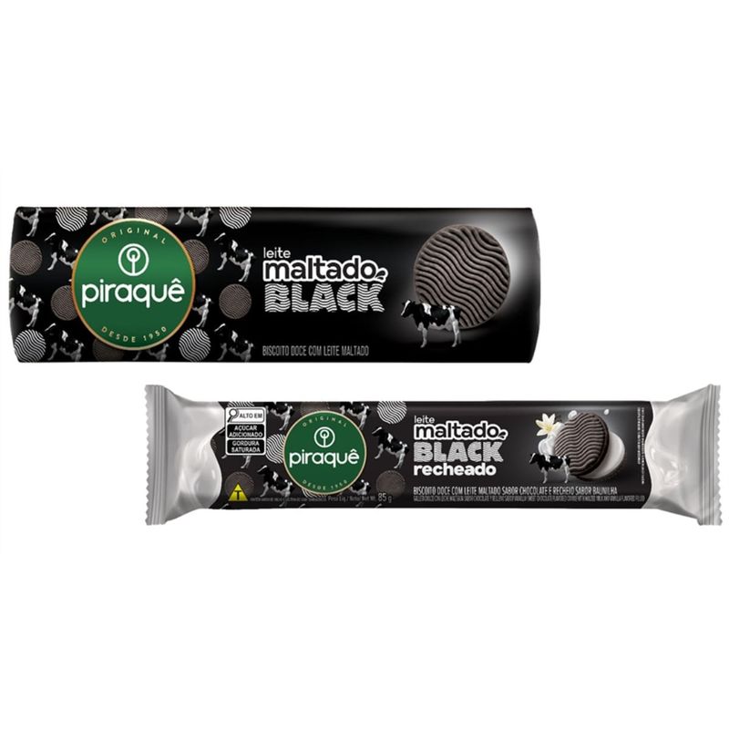 Biscoito Leite Maltado Black 132g - Piraquê