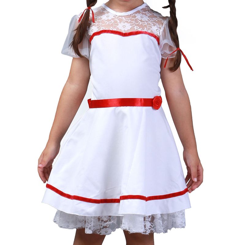 Fantasia Annabelle Infantil Feminino Boneca Do Mal Halloween G