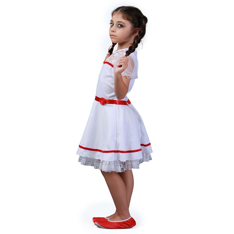 Fantasia Annabelle Infantil Feminino Boneca Do Mal Halloween G