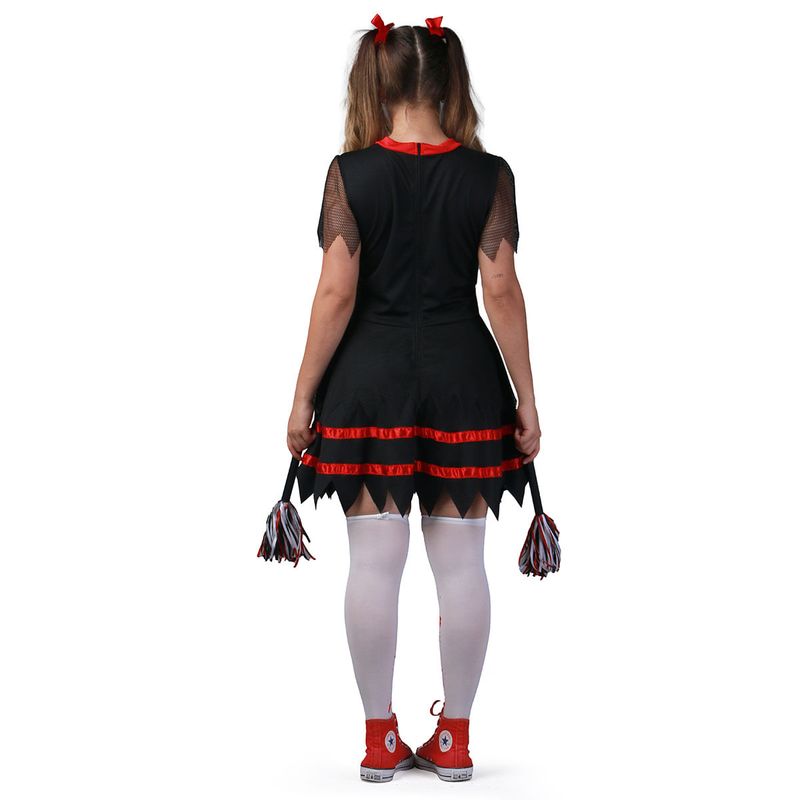Fantasia Zombie Cheer Líder de Torcida Adulto Halloween G