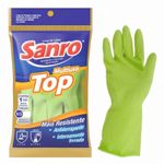 Sanro luva de borracha par top forrada verde tamanho G