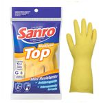 Sanro luva de borracha par top forrada amarela tamanho M