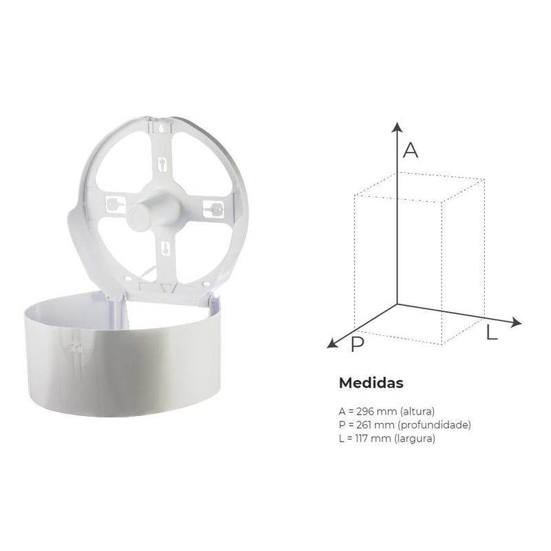 Fortcom Suporte Papel Higiênico Branco Mazzo