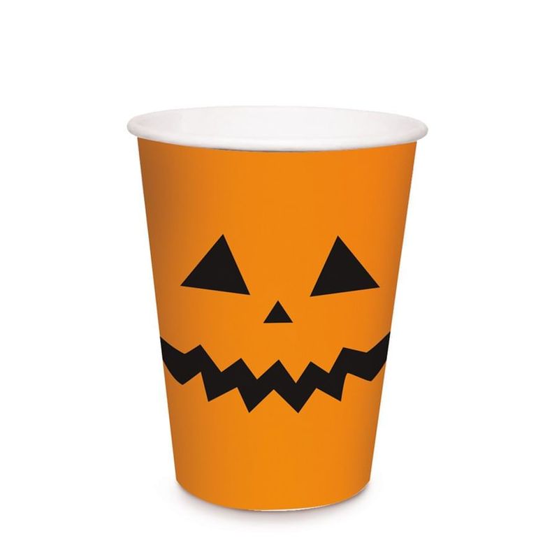 Happy Halloween - Copo de Papel 240ml Abóbora - 08 Unidades