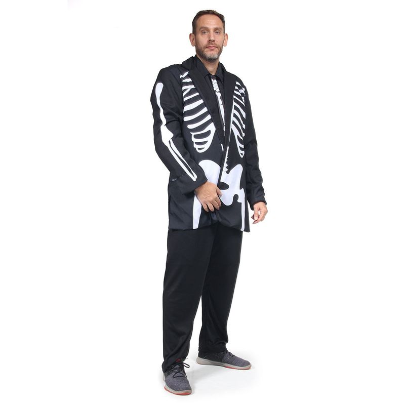 Fantasia Fraque De Caveira Adulto Para Halloween Abrakadabra GG