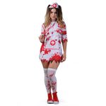 Fantasia Enfermeira Zumbi Para Halloween Abrakadabra Fantasia G