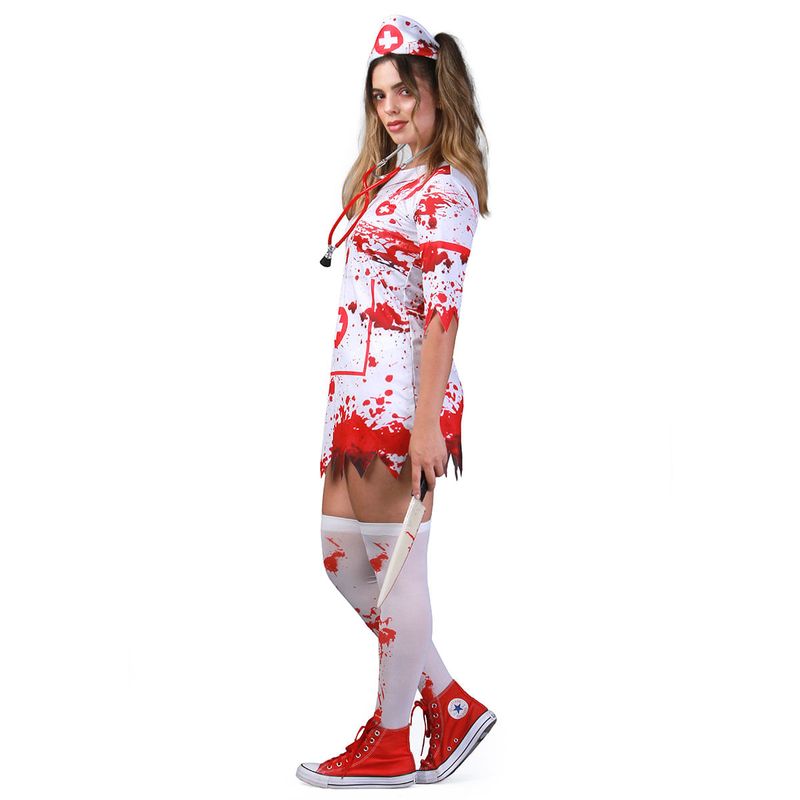 Fantasia Enfermeira Zumbi Para Halloween Abrakadabra Fantasia G