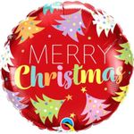 Balão Qualatex 18" - Redondo - Christmas-Árvore Vermelha - 1 Un