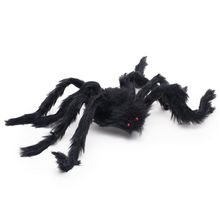 Aranha Pelúcia Decorar com Pelos Médio Preto