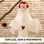Boneco Noiva com Flor Cadáver com Led, Som e Movimento 10X70X120 - 1 Un