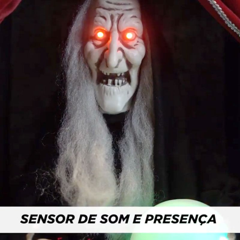 BRUXA HALLOWEEN C/ SOM E MOVIMENTO - BRUXA ASSUSTADORA HALLOWEEN C