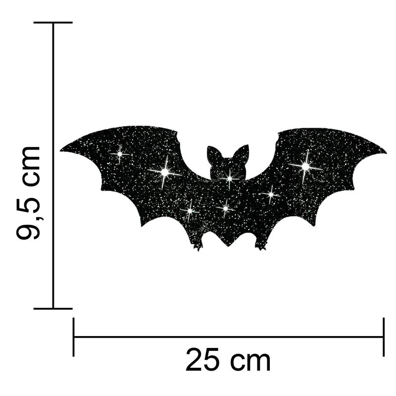 Paineis Relevo para Decoração Halloween Morcegos 3D Glitter