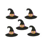 Aplique Glitter para Decoração Halloween Chapéu de Bruxa em EVA