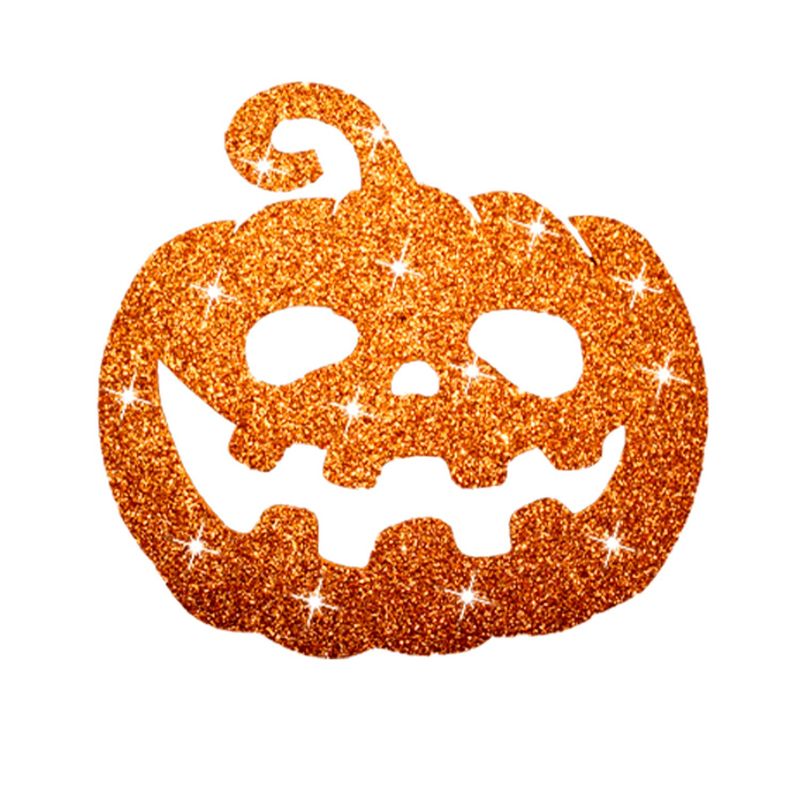 Aplique Glitter para Decoração Halloween Abóbora Grande em EVA