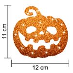 Aplique Glitter para Decoração Halloween Abóbora Grande em EVA