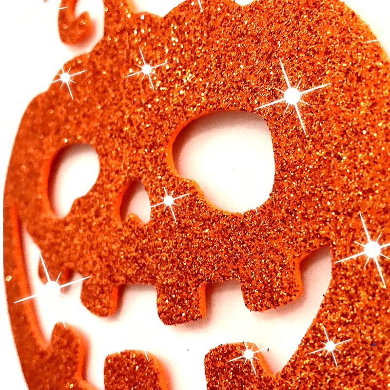 Aplique Glitter para Decoração Halloween Abóbora Grande em EVA