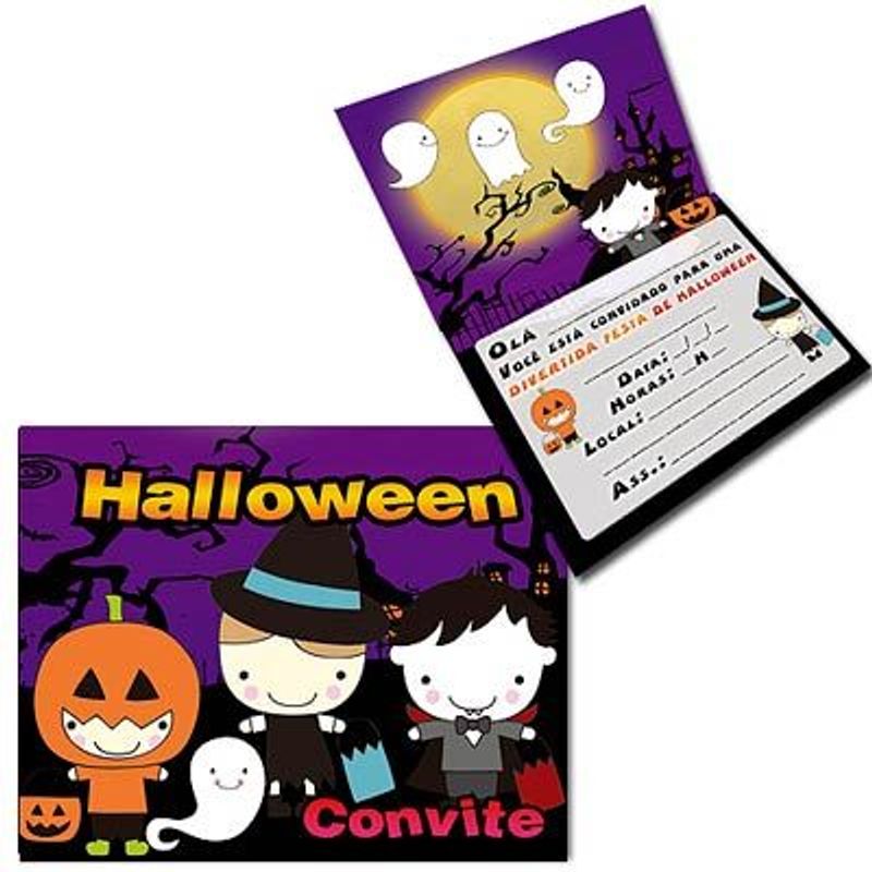 Convite Especial Halloween Kids - 08 Un