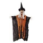 Boneco Bruxa Preto e Laranja com Luz 70X8X90