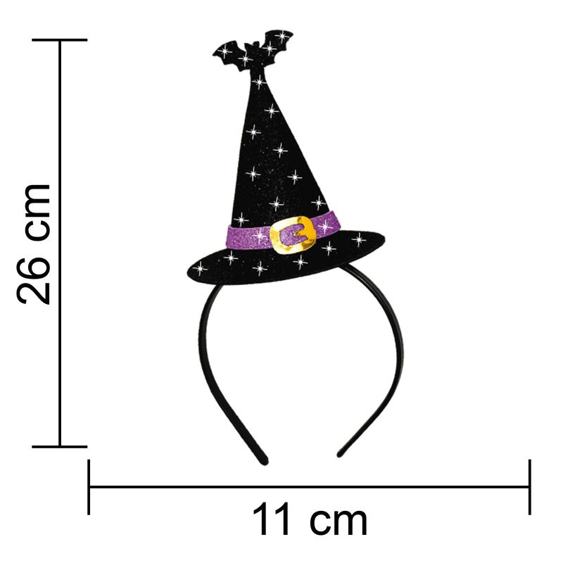 Adereço Divertido para Festa Halloween Tiara Chapéu de Bruxa 3D