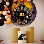 Painel Relevo para Decoração Halloween Gato Preto Silhueta