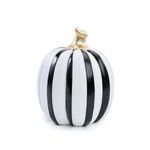 Abóbora Listras Branco / Preto para Decoração de Halloween - Cromus - 1Un