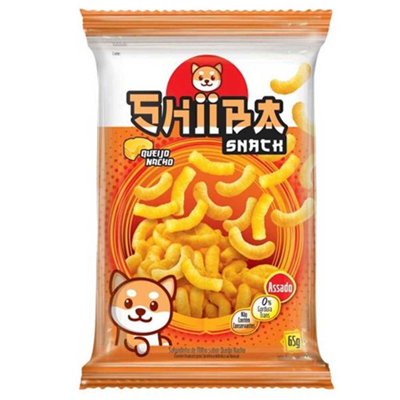 Kit com 6 Unidades de Salgadinho Shiiba Snack Queijo Nacho 65g - Glico