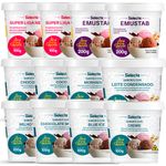 Kit Faça Sorvete em Casa Escolha da Malu Sabores + Bases 12 Itens