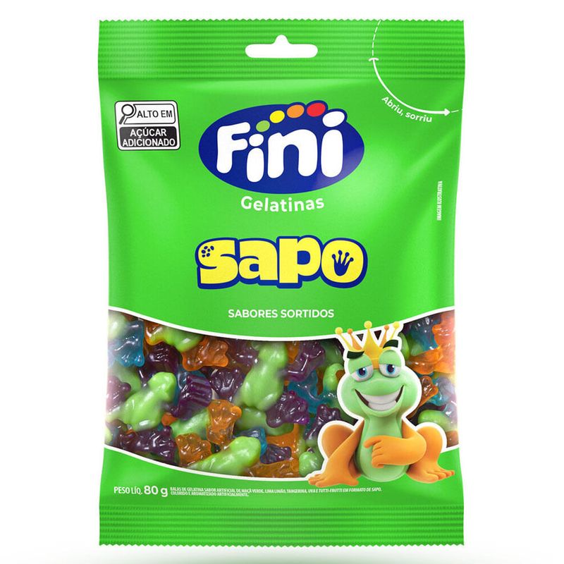 Bala de Gelatina Sapo Sortido 80g - Fini