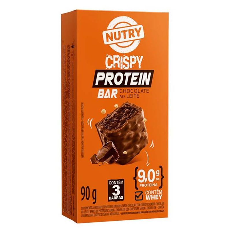 Barra Crispy Protein Nutry Chocolate ao Leite c/3 - Nutrimental