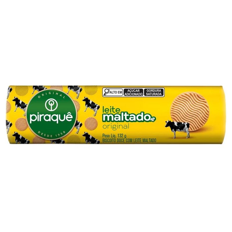 Biscoito Leite Maltado Tradicional 132g - Piraquê