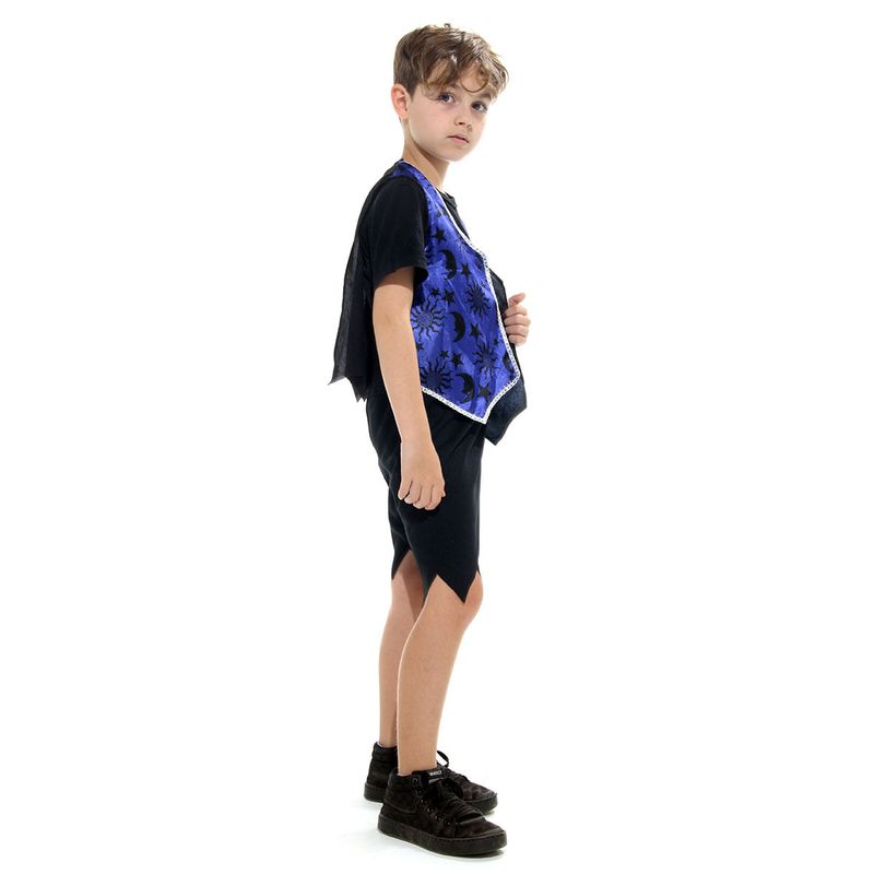 Fantasia Infantil Vampiro Com Colete Disfarce Halloween Abrakadabra G