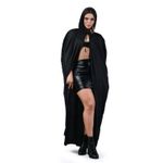 Capa Preta Longa Com Capuz Adulto P/ Halloween Abrakadabra