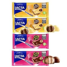 Kit 4 Tabletes de Chocolate Ouro Branco e Sonho de Valsa Recheado 98g - Lacta