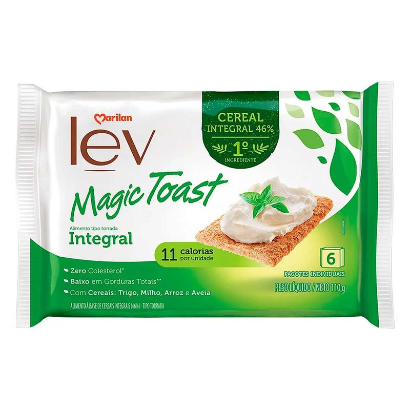 Torrada Lev Magic Toast Integral 110g - Marilan