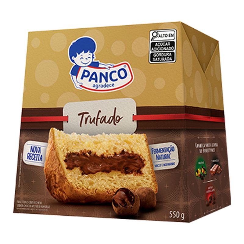 Panettone Trufado com Recheio Chocolate Meio Amargo 550g - Panco