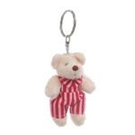 Chaveiro Urso Listras Rosa e Vermelho (Patchwork Vermelho) - 6 Un