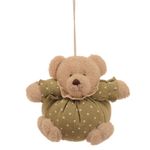 Urso Redondo Roupa Poá Verde Claro e Branco (Patchwork Color)