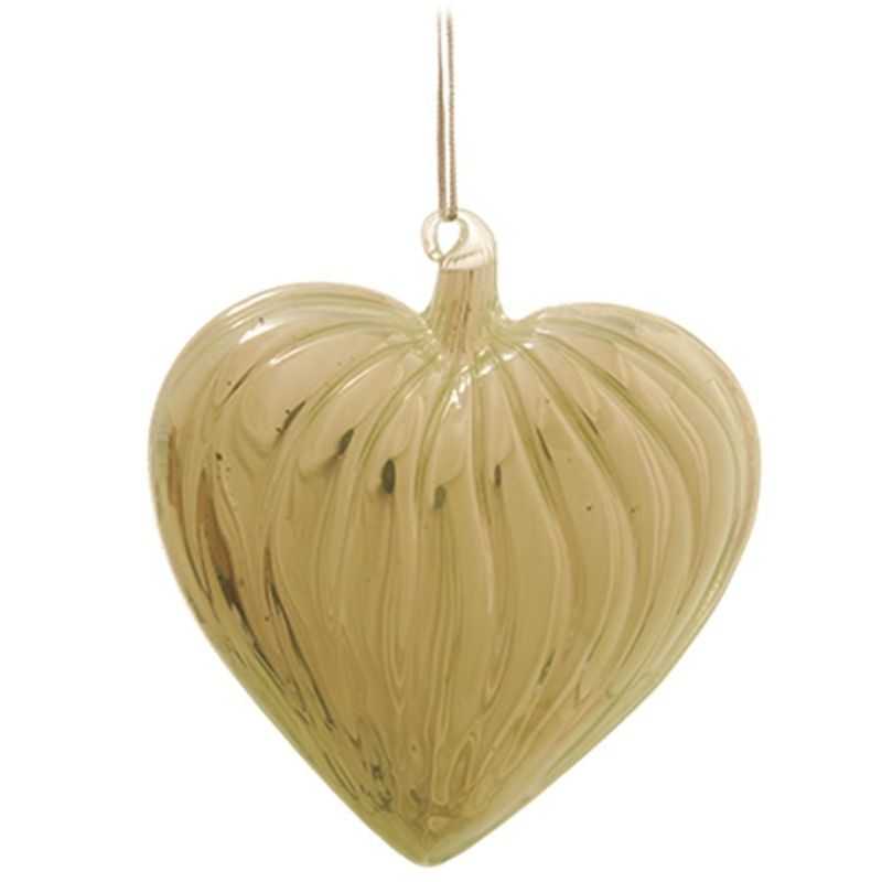 Bola de Vidro Coração Azul Claro 8 cm (Bolas de Vidro) - 4 Peças