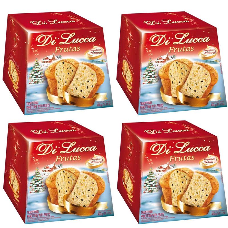 Kit com 4 Panetone Frutas 400g - Di Lucca