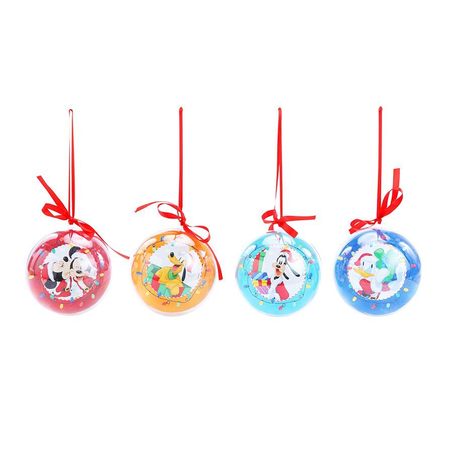 Kit Bola de Natal - Princesas Disney -8cm- Natal Disney - 4 un - Rizzo -  Rizzo Embalagens