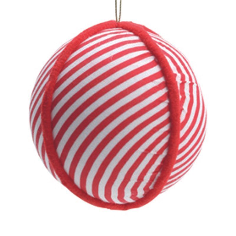 Bola Listrada Branco Vermelho Verde 15cm - Jogo com 2 Peças - Festas da 25