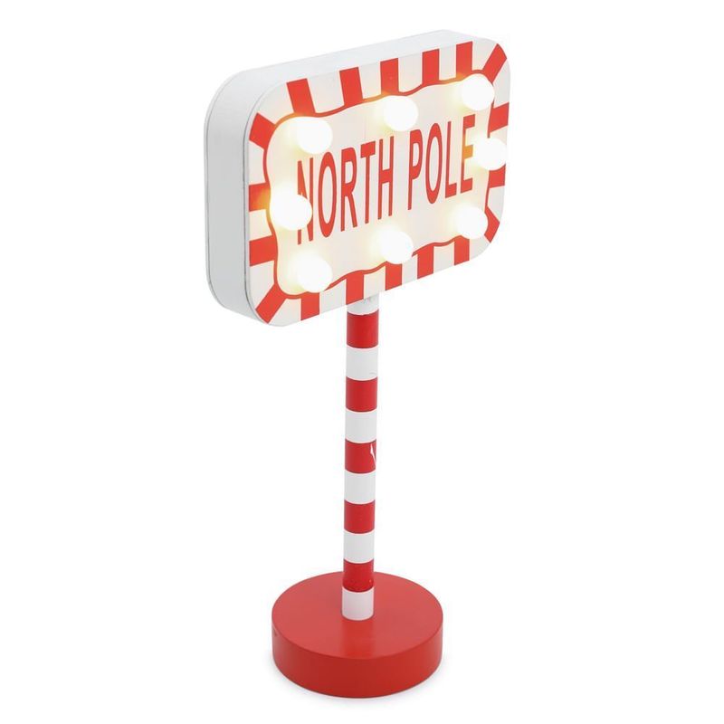 Placa Decorativa North Pole com Led Vermelho 29cm 2AAA - 1 Un