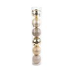 Bola Tubo Brilho/Fosco/Glitter Nud 5cm - Jogo com 6 Peças
