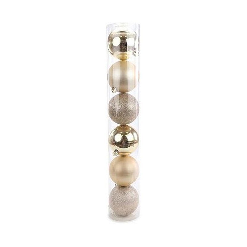 Bola Tubo Brilho/Fosco/Glitter Nud 5cm - Jogo com 6 Peças