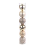 Bola Tubo Brilho/Fosco/Glitter Nud 10cm - Jogo com 6 Peças