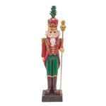 Decoração Soldado de Chumbo Vermelho Verde Ouro 26cm - 1 Un